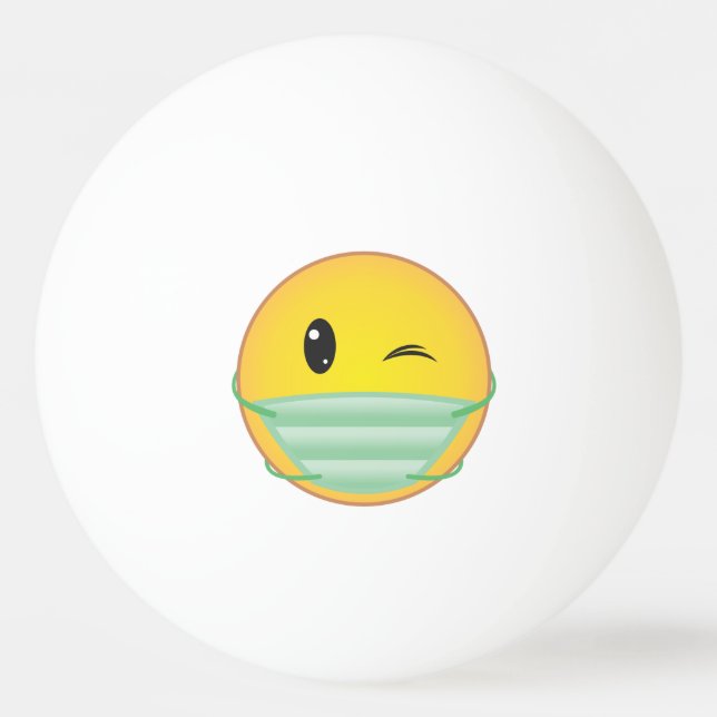 Pelota De Ping Pong Emoji de máscara (Anverso)