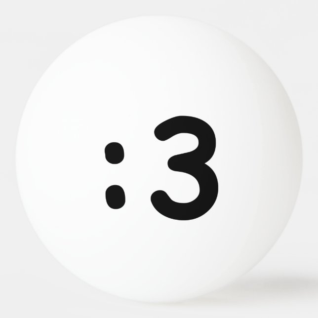 Pelota De Ping Pong Emoticon cara de gato :3 (Reverso)