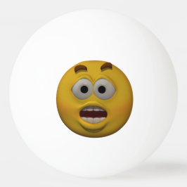 Pelota De Ping Pong Emoticon de miedo de estilo 3D