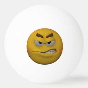 Pelota De Ping Pong Emoticon enojado del estilo 3D