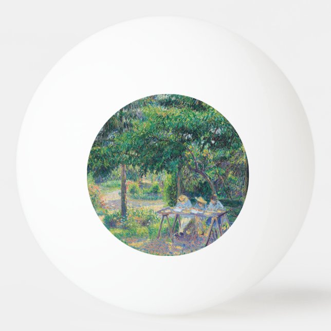 Pelota De Ping Pong Enfants attabés dans le jardin Camille Pissarro (Anverso)