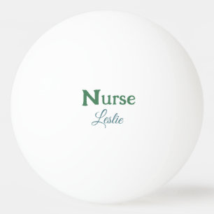 Pelota De Ping Pong enfermera médico añadir nombre texto verde azul si