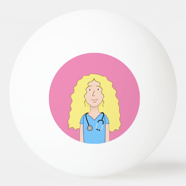 Pelota De Ping Pong Enfermera rubia (Anverso)