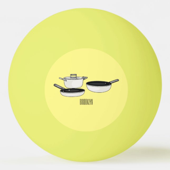 Pelota De Ping Pong Equipo de cocina ilustracion personalizado (Anverso)