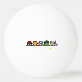 Pelota De Ping Pong Equipo de superhéroes Chibi lindo asomándose gráfi
