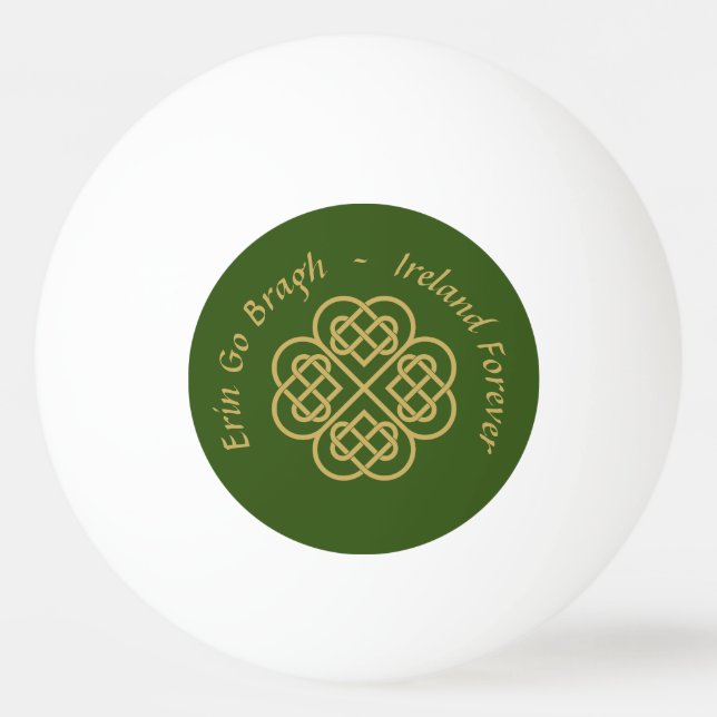 Pelota De Ping Pong Erin Go Bragh Gold Celtic Shamrock (Anverso)