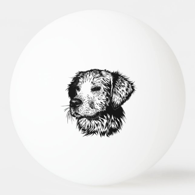 Pelota De Ping Pong Esbozo de cabeza canina (Anverso)