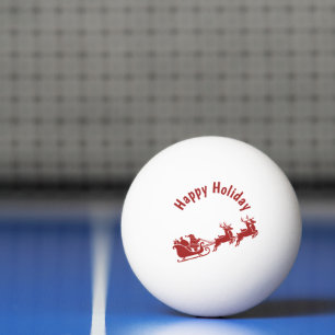 Pelota De Ping Pong Escena Personalizada de Vacaciones de Santa en Tri