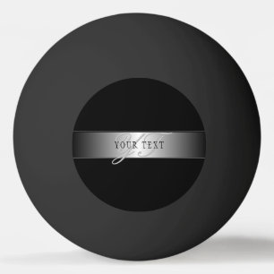Pelota De Ping Pong Escritura elegante editable de monograma Negro