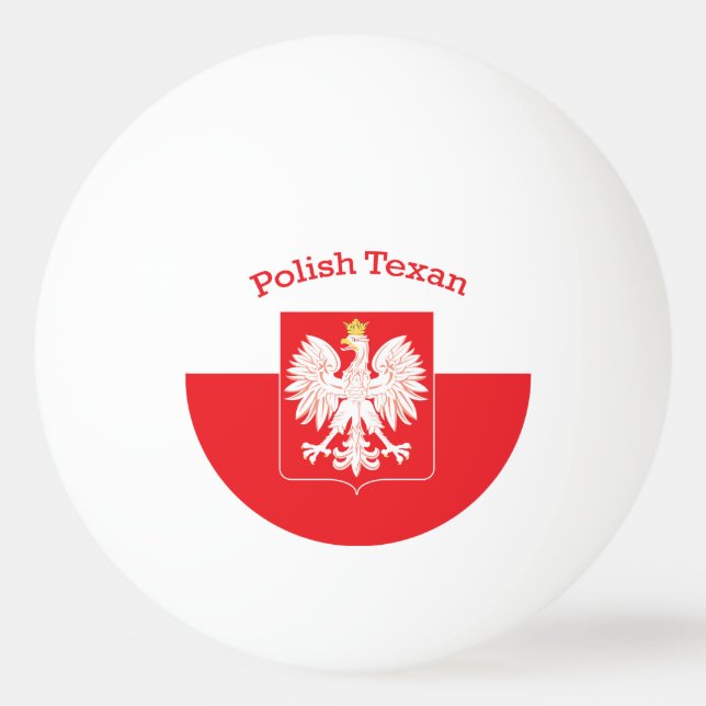 Pelota De Ping Pong Escudo del águila texana polaco (Anverso)