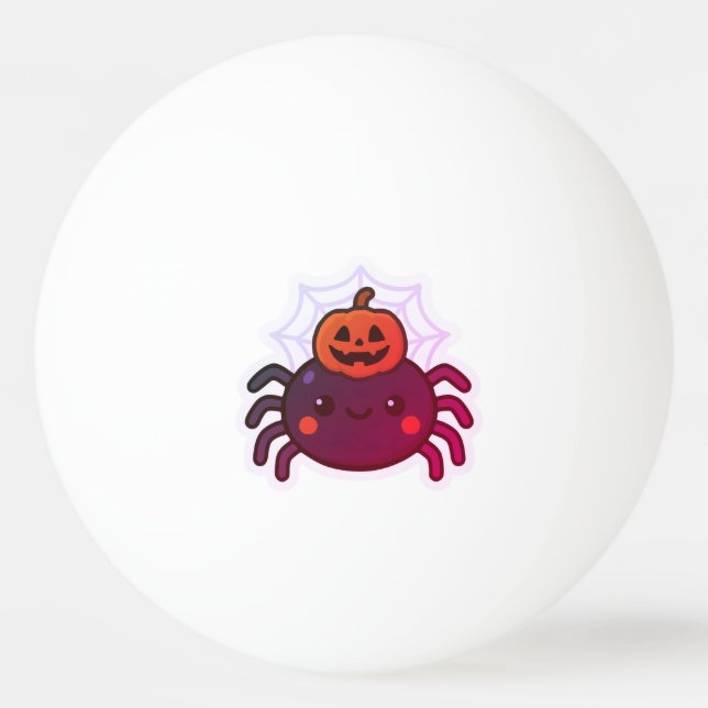 Pelota De Ping Pong Espeluznante Araña de Halloween Kawaii (Anverso)