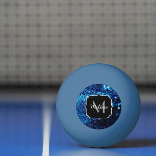 Pelota De Ping Pong Espumas azules Resumen Burbujas congeladas Monogra