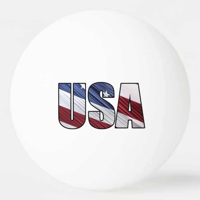 Pelota De Ping Pong Estados Unidos: Bandera Patriótica Americana Roja  (Anverso)