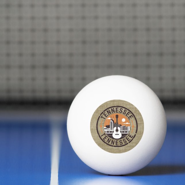 Pelota De Ping Pong Estampilla de viaje Rustic Retro Tennessee (Neto)
