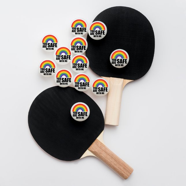 Pelota De Ping Pong Estás A Salvo Conmigo El Orgullo Arcoiris LGBTQ (Subido por el creador)