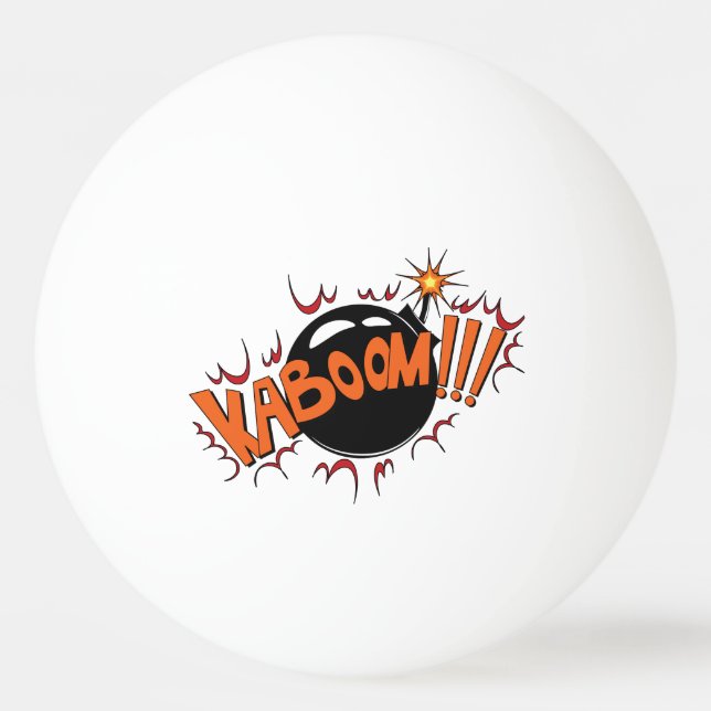 Pelota De Ping Pong ¡Estilo cómico KaBoom del arte pop! (Reverso)
