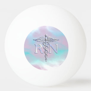 Pelota De Ping Pong Estilo cromado RN Caduceus Aspecto de Perla Madre