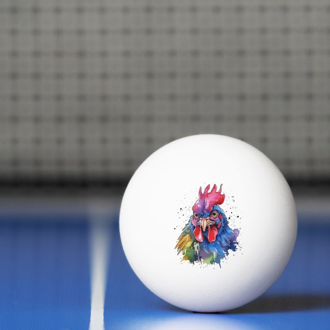 Pelota De Ping Pong Estilo de acuarela de pollo de gallo de campo (Neto)