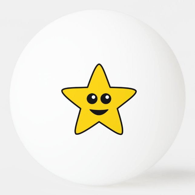 Pelota De Ping Pong Estrella feliz amarilla Ping Pong Ball (Anverso)
