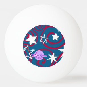 Pelota De Ping Pong Estrellas rojas blancas y azules Ping Pong Ball