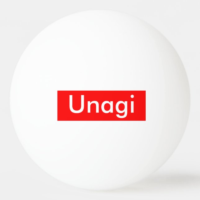 Pelota De Ping Pong Etiqueta Unagi (Anverso)