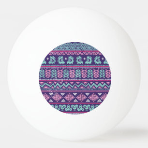 Pelota De Ping Pong Étnica Tribal: Colorido Patrón Sin Mar.