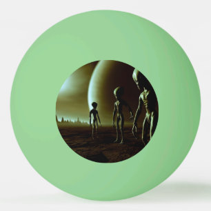 Pelota De Ping Pong Extranjeros grises de SF sobre el planeta extranje