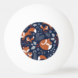 Pelota De Ping Pong Familia Fox: patrón inmaculado vintage.