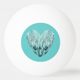 Pelota De Ping Pong Feather heart in soft green