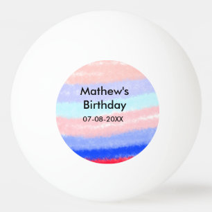 Pelota De Ping Pong Fecha de adición de nombre de cumpleaños de niño e