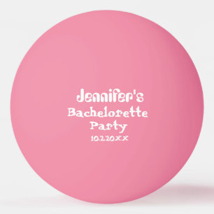 Pelota De Ping Pong Fecha de la fiesta de despedida de soltera rosa bl
