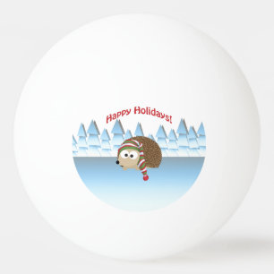 Pelota De Ping Pong ¡Felices Fiestas! Winter Hedgehog