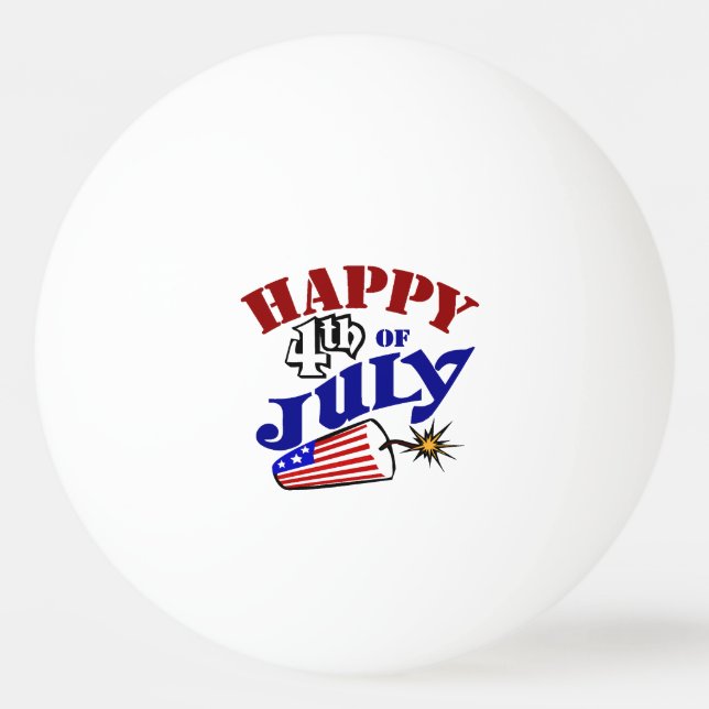 Pelota De Ping Pong Feliz 4 de julio (Anverso)