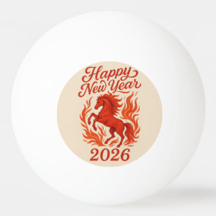 Pelota De Ping Pong Feliz Año Nuevo 2026 Fiery Horse