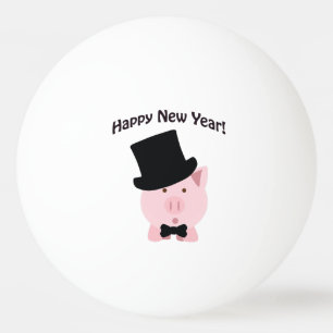 Pelota De Ping Pong ¡Feliz Año Nuevo! Cerdo Dapper