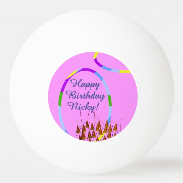 Pelota De Ping Pong Feliz cumpleaños (Anverso)