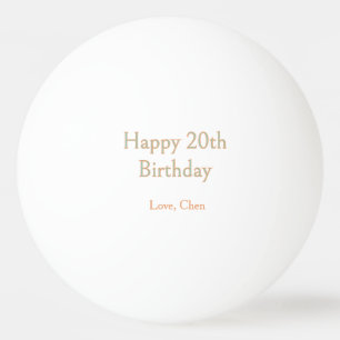 Pelota De Ping Pong feliz cumpleaños 20 verde naranja pastel nombre fe