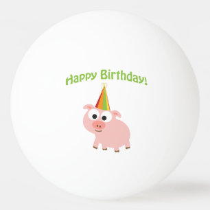 Pelota De Ping Pong ¡Feliz cumpleaños! Cerdo cúbico