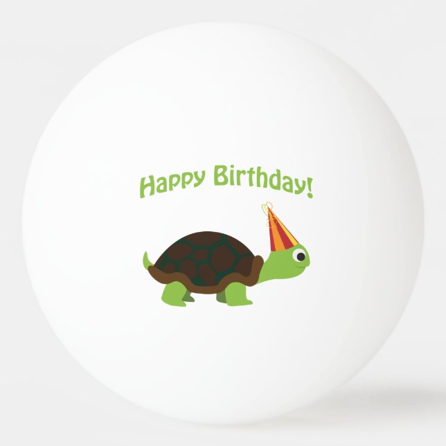 Pelota De Ping Pong ¡Feliz cumpleaños! Tortuga (Anverso)