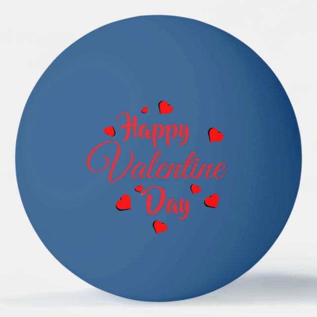 Pelota De Ping Pong Feliz día de San Valentín azul (Anverso)