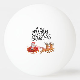 Pelota De Ping Pong Feliz Navidad con la cara divertida de Santa Claus