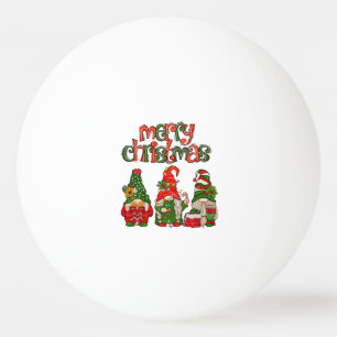 Pelota De Ping Pong Feliz Navidad escribiendo con Santa Claus
