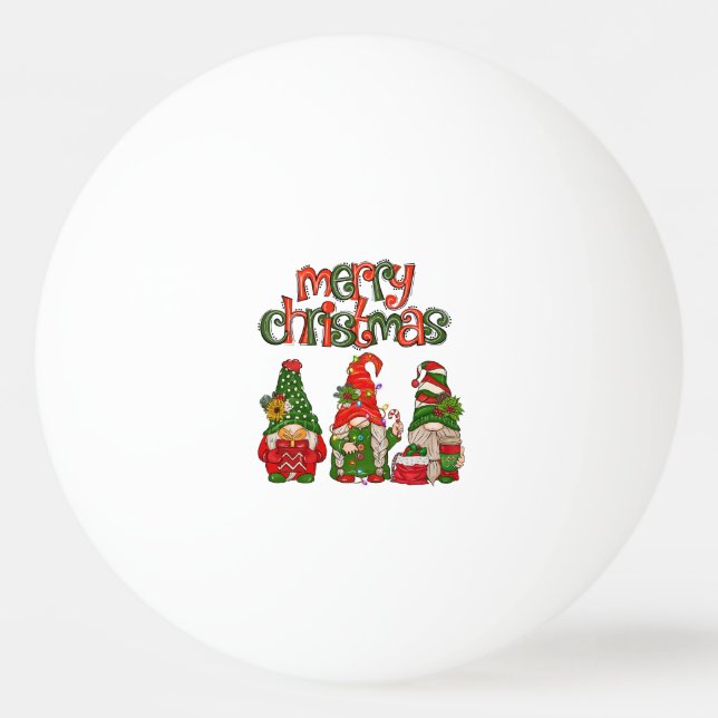 Pelota De Ping Pong Feliz Navidad escribiendo con Santa Claus (Anverso)