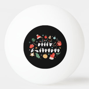 Pelota De Ping Pong Feliz Navidad - Lenguaje de Señas Americano III