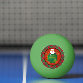 Pelota De Ping Pong Feliz Navidad Santa Tartan Plaid