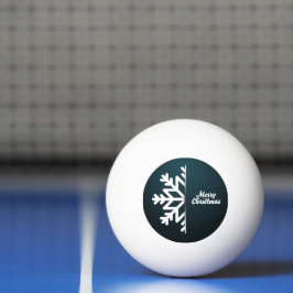 Pelota De Ping Pong Feliz Navidad Snowflake Blue