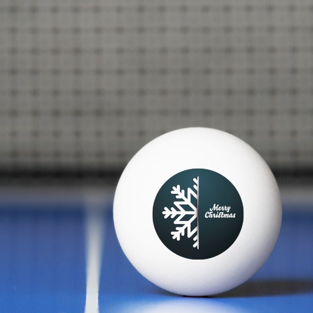 Pelota De Ping Pong Feliz Navidad Snowflake Blue (Neto)