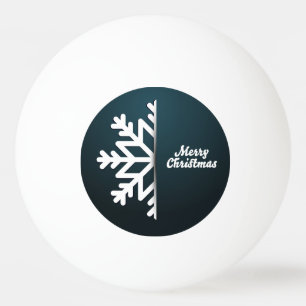 Pelota De Ping Pong Feliz Navidad Snowflake Blue