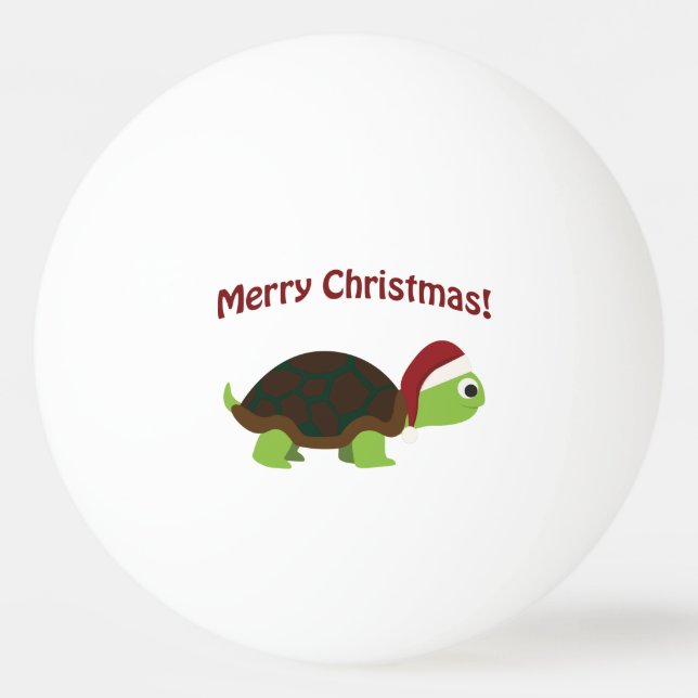 Pelota De Ping Pong Feliz Navidad! Tortuga de Santa (Anverso)