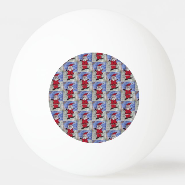 Pelota De Ping Pong Feliz Santa (Anverso)